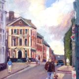 High Street, Swindon Old Town, 7x5 ins, oils.