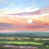 Sunset No. 3. 22nd July 2016, 10x8 ins, oil on board