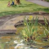 OTG2 The Pond, 7x5 ins, oils.