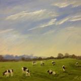 No. 19 Cows Grazing, oils, 8x10 ins.