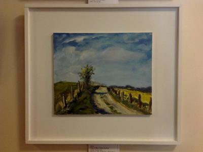 No. 4. Yellow fields behind Avebury, oils, 10x12 ins