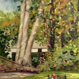 The Beech Trees, Swindon Old Town Gardens, oils, 10x8 ins