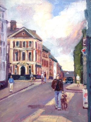 High Street 1, Swindon Old Town, 7x5 ins, oils