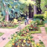The Rose Garden, Swindon Old Town Gardens, 7x5 ins, oils.