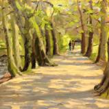 Springtime, Coate Water, Swindon.  8x10 ins, oils on board.