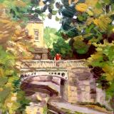 No. 17, The Canal, Sydney Gardens, Bath, oils, 8x10 ins.