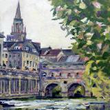 No. 15, Pulteney Bridge, Bath, oils, 6x8 ins