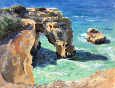 The Arch, The Algarve, oils, painted en plein air