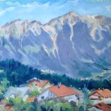 Austrian Alps near Innsbruck, oil on board, 10x8 ins