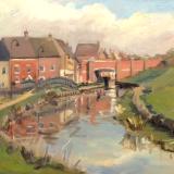 The Canal at Wichelstowe, 8x10 ins, oils on board.