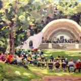 The Bowl, Old Town Gardens, 8x10 ins, oils
