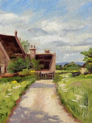 Coleshill, Wiltshire, 7x5 ins, oils