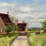 Coleshill, Wiltshire, 7x5 ins, oils