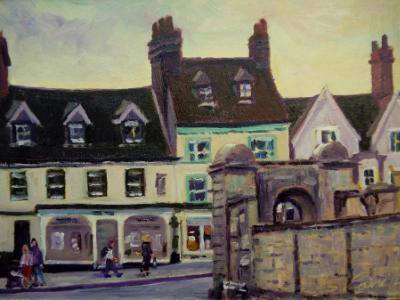 High Street 2, Swindon Old Town, 7x5 ins, oils